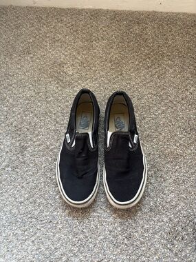 Vans Black Canvas Slip-On Loafers